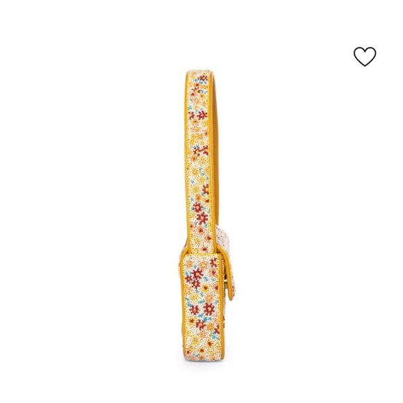 STAUD Tommy Bandana Beaded Baguette shoulder bag Floral Yellow Women's Bag - Picture 5 of 6